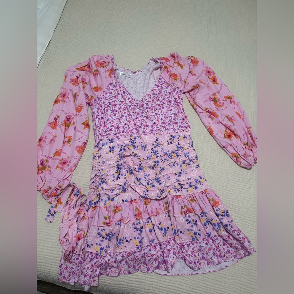 Floral Pink Long Sleeve Dress